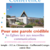 Conférence 28 sept « Pour une parole crédible : les Eglises face aux nouvelles communications »