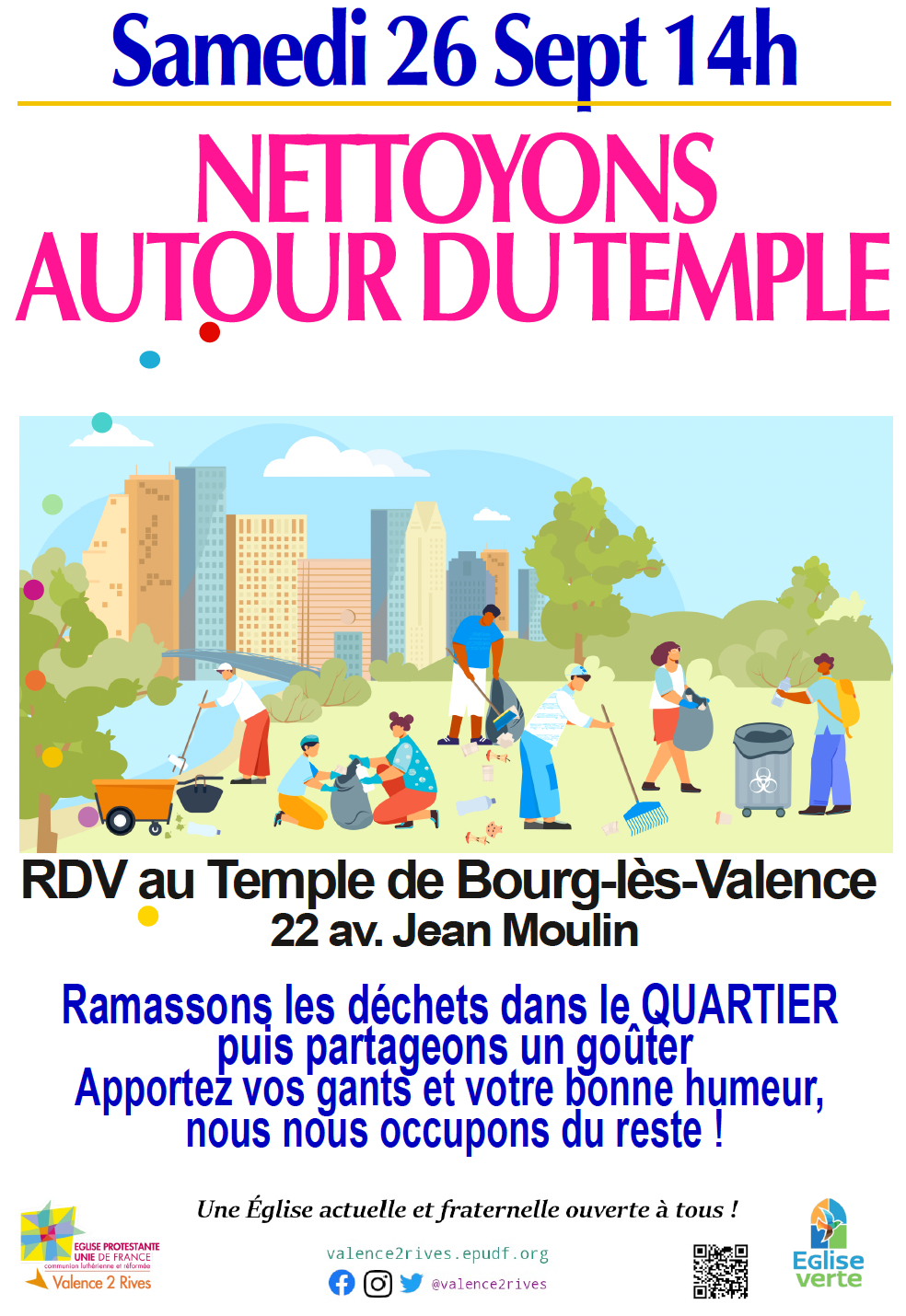 groupe ramassant des déchets dans la nature proche de la ville